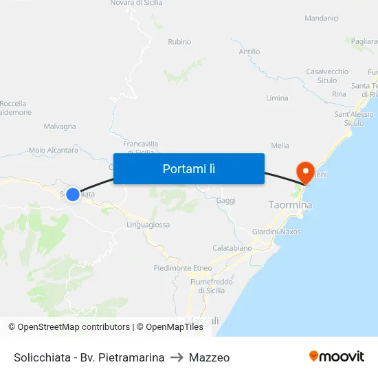 Solicchiata - Bv. Pietramarina to Mazzeo map
