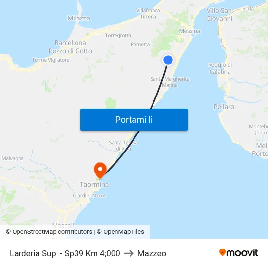 Larderia Sup. - Sp39 Km 4;000 to Mazzeo map