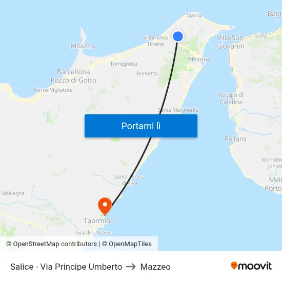 Salice - Via Principe Umberto to Mazzeo map