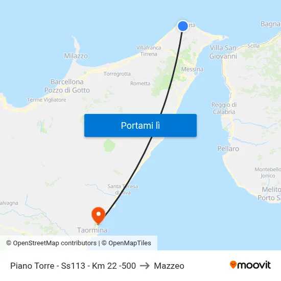 Piano Torre - Ss113 - Km 22 -500 to Mazzeo map