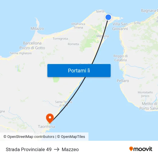 Strada Provinciale 49 to Mazzeo map