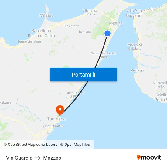 Via Guardia to Mazzeo map