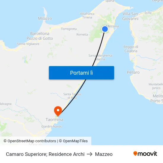 Camaro Superiore; Residence Archi to Mazzeo map