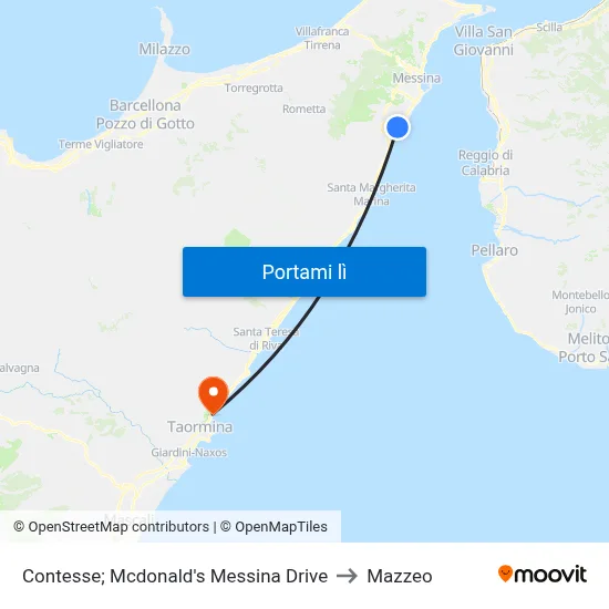 Contesse; Mcdonald's Messina Drive to Mazzeo map