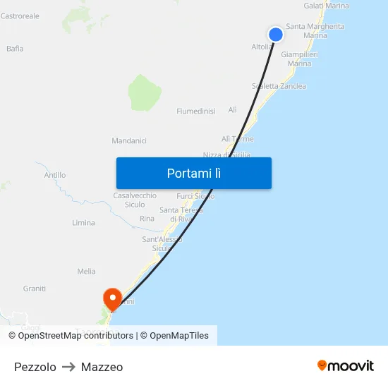 Pezzolo to Mazzeo map