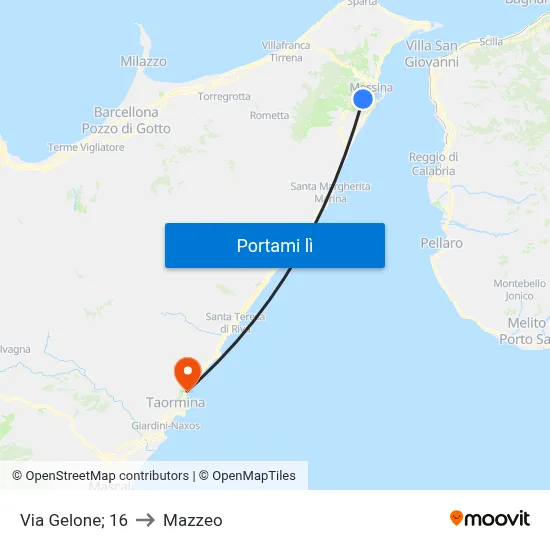Via Gelone; 16 to Mazzeo map