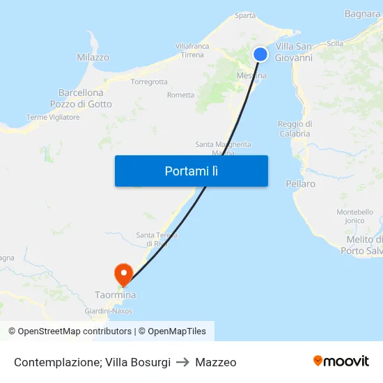 Contemplazione; Villa Bosurgi to Mazzeo map