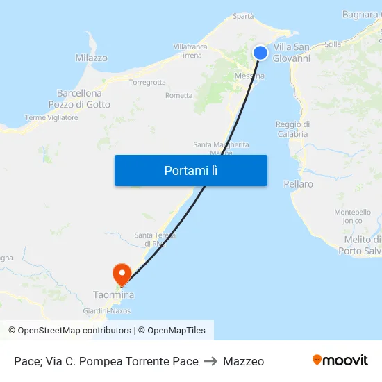 Pace; Via C. Pompea Torrente Pace to Mazzeo map
