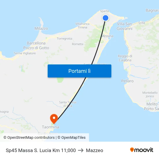 Sp45 Massa S. Lucia Km 11;000 to Mazzeo map
