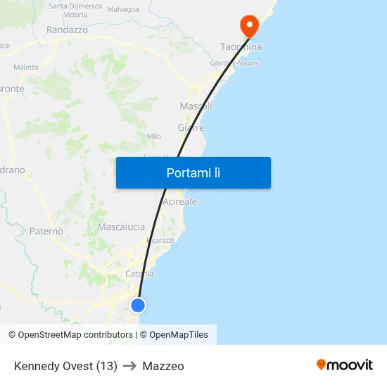 Kennedy Ovest (13) to Mazzeo map