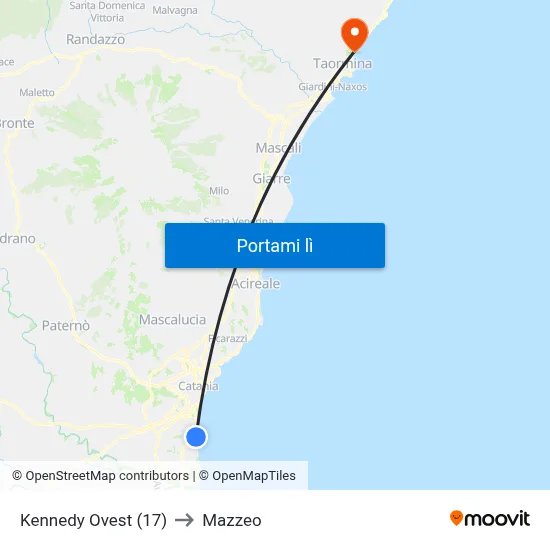 Kennedy Ovest (17) to Mazzeo map