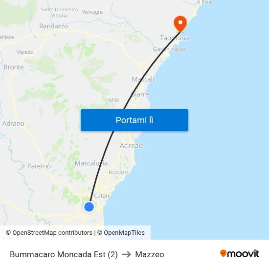 Bummacaro Moncada Est (2) to Mazzeo map