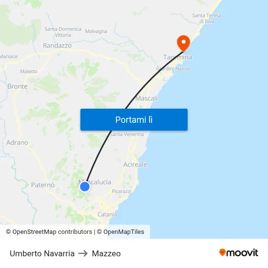 Umberto Navarria to Mazzeo map