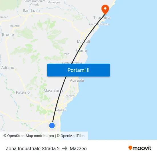 Zona Industriale Strada 2 to Mazzeo map