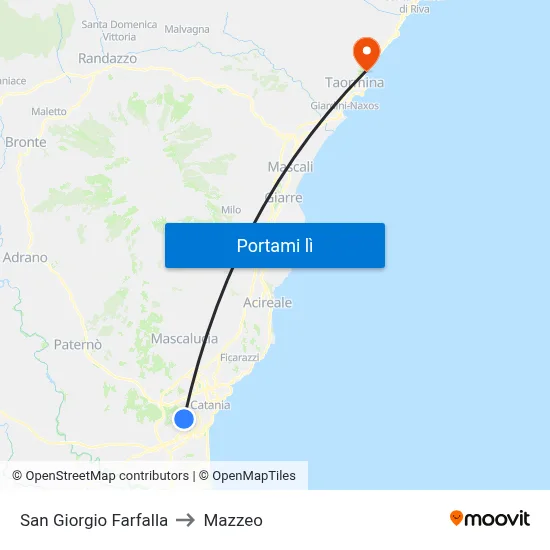 San Giorgio Farfalla to Mazzeo map