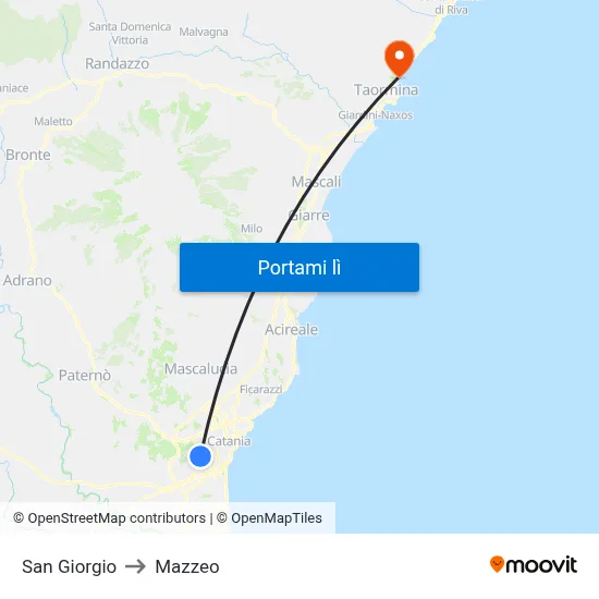 San Giorgio to Mazzeo map