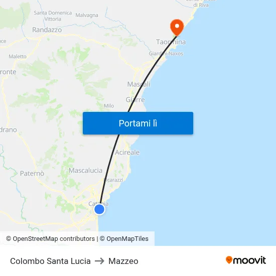 Colombo Santa Lucia to Mazzeo map