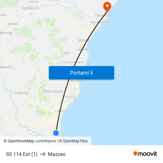 SS 114 Est (1) to Mazzeo map