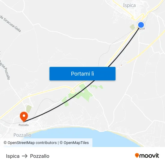 Ispica to Pozzallo map