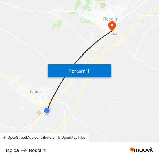Ispica to Rosolini map
