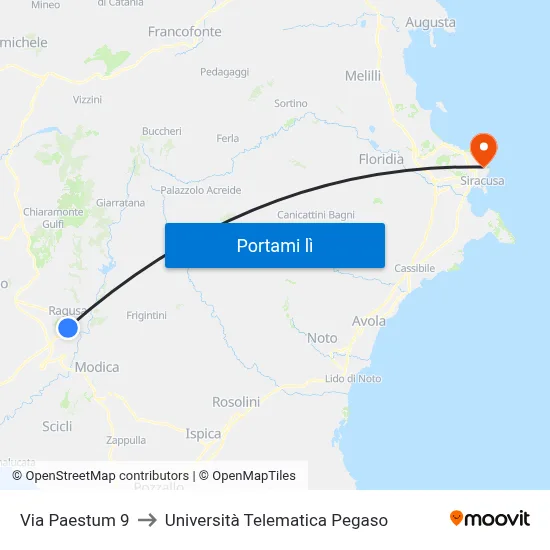 Via Paestum 9 to Università Telematica Pegaso map