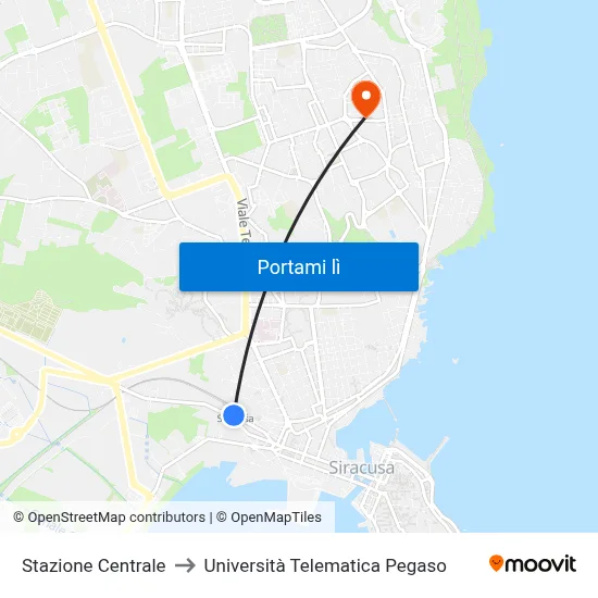 Stazione Centrale to Università Telematica Pegaso map