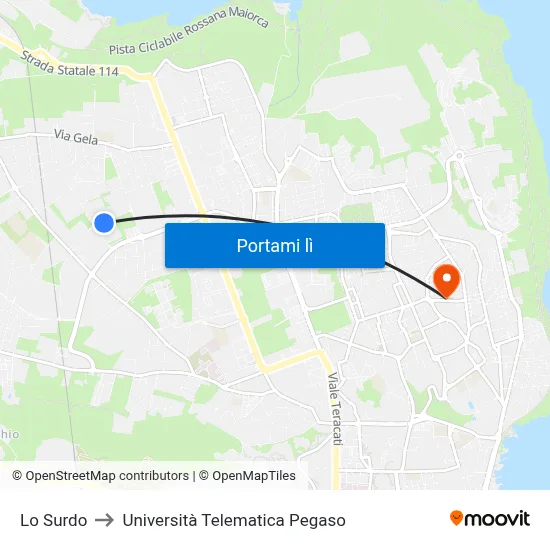 Lo Surdo to Università Telematica Pegaso map
