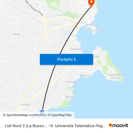 Lidi Nord 3 (La Bussola) to Università Telematica Pegaso map
