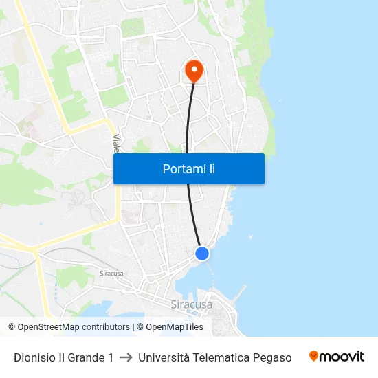 Dionisio Il Grande 1 to Università Telematica Pegaso map