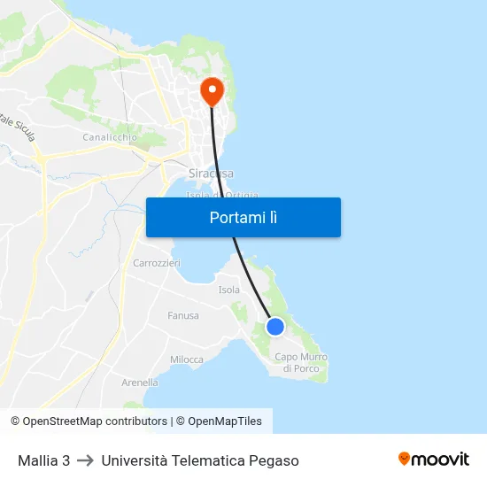 Mallia 3 to Università Telematica Pegaso map