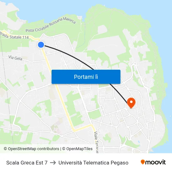 Scala Greca Est 7 to Università Telematica Pegaso map