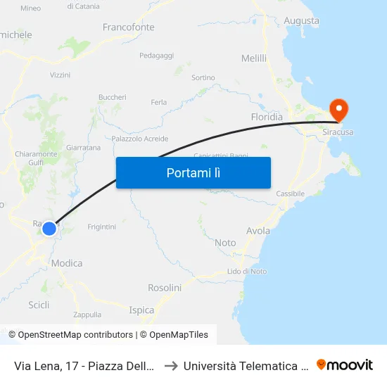 Via Lena, 17 - Piazza Della Libertà to Università Telematica Pegaso map