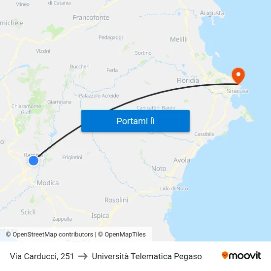 Via Carducci, 251 to Università Telematica Pegaso map