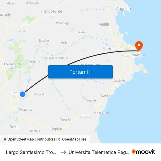 Largo Santissimo Trovato to Università Telematica Pegaso map