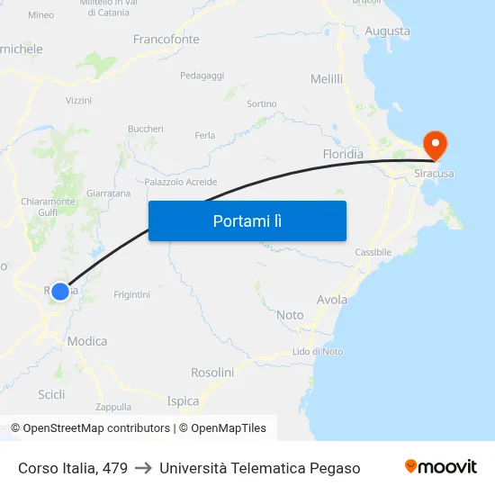 Corso Italia, 479 to Università Telematica Pegaso map