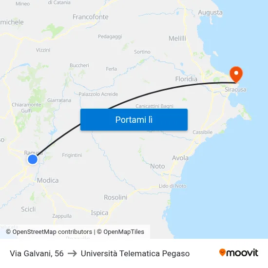 Via Galvani, 56 to Università Telematica Pegaso map