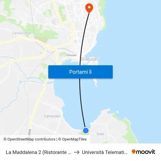 La Maddalena 2 (Ristorante Ostrica Park) to Università Telematica Pegaso map