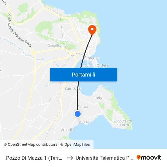Pozzo Di Mazza 1 (Terrauzza) to Università Telematica Pegaso map