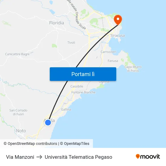 Via Manzoni to Università Telematica Pegaso map