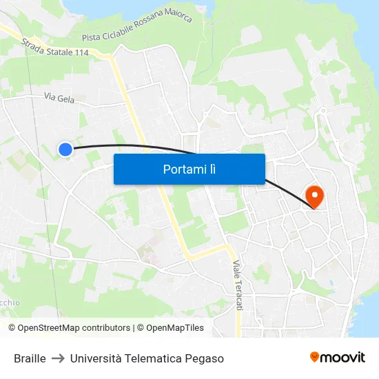 Braille to Università Telematica Pegaso map