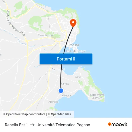 Renella Est 1 to Università Telematica Pegaso map