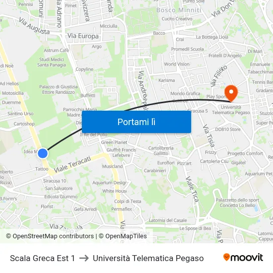 Scala Greca Est 1 to Università Telematica Pegaso map
