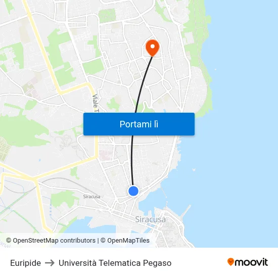 Euripide to Università Telematica Pegaso map