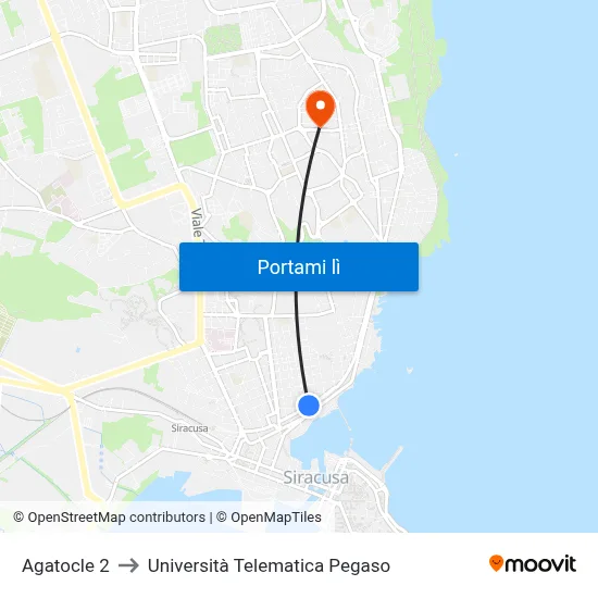 Agatocle 2 to Università Telematica Pegaso map