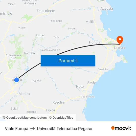 Viale Europa to Università Telematica Pegaso map