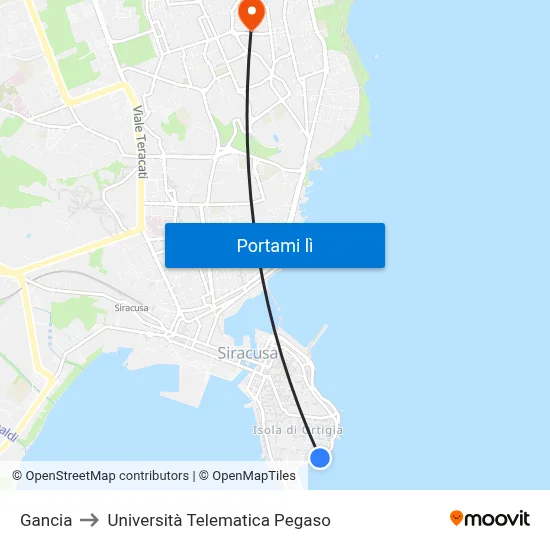 Gancia to Università Telematica Pegaso map