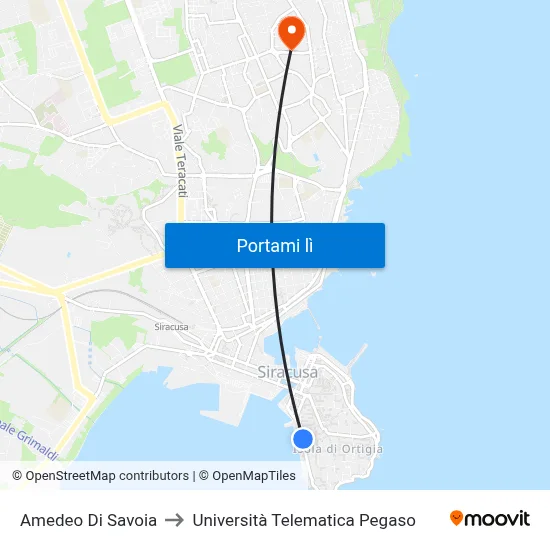 Amedeo Di Savoia to Università Telematica Pegaso map