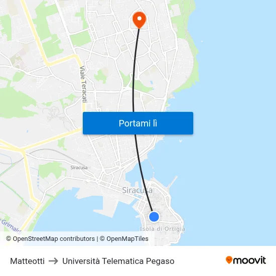 Matteotti to Università Telematica Pegaso map