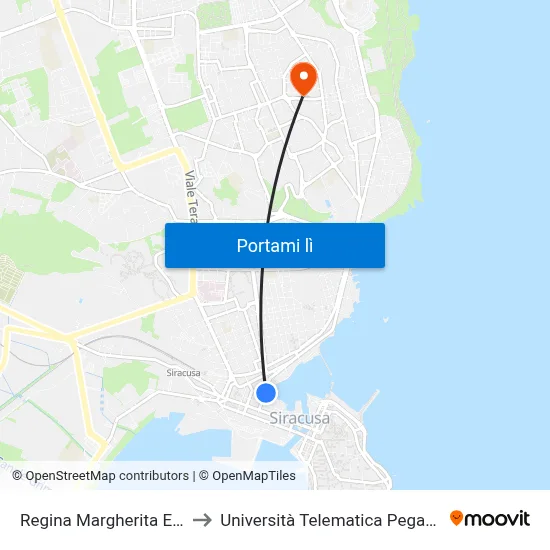 Regina Margherita Est to Università Telematica Pegaso map