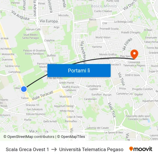 Scala Greca Ovest 1 to Università Telematica Pegaso map